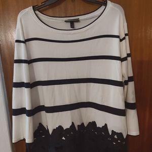 Beautiful lace hem sweater shirt